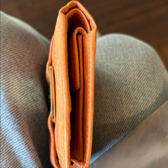 Salvatore Ferragamo Peach Wallet with Gold Accent - Picture 8 of 8